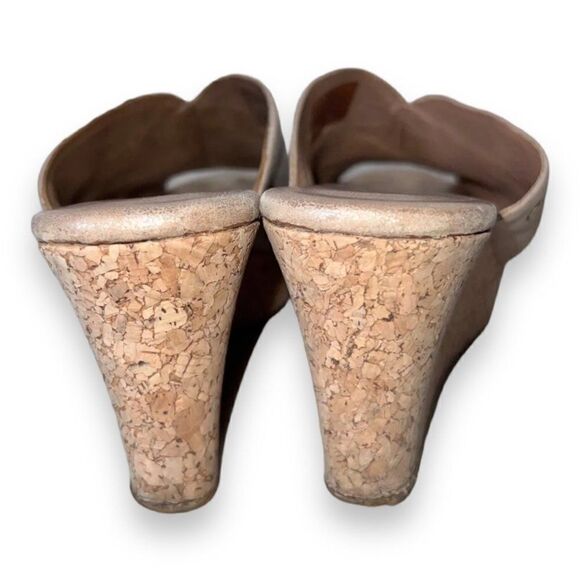 UGG Australia Dominique Peep Toe Gold Cork Wedge 1005109 Women's 7 - Picture 5 of 11